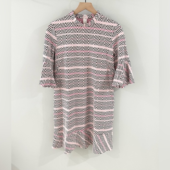 Tyler Boe Mindy Jacquard Dress Pink And Gray Size Medium - Picture 3 of 7